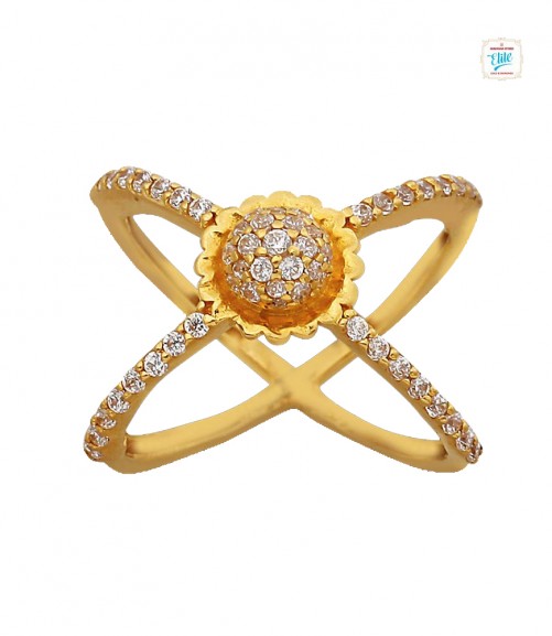 Twin Blended Gold Ring - 1125