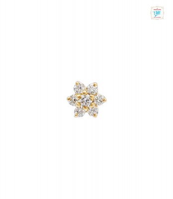 Flowerlet Cluster Diamond Nose pin - 0450