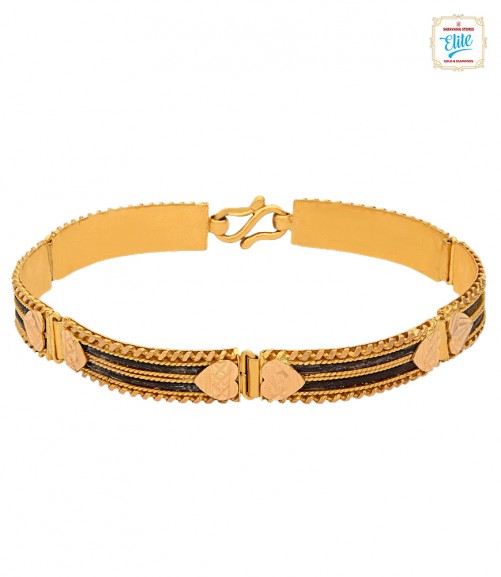 Chiseled Hearts Gold Bracelet - 3479
